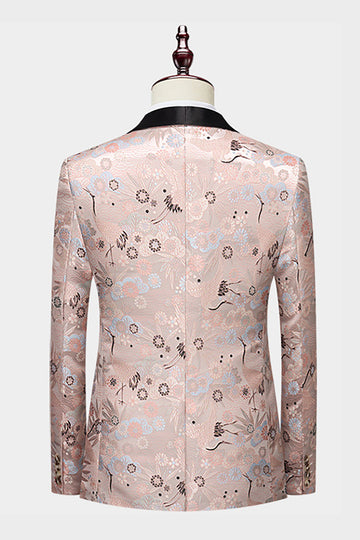 Light Khaki Jacquard Sjal Revers 2 stk mænds galladragter